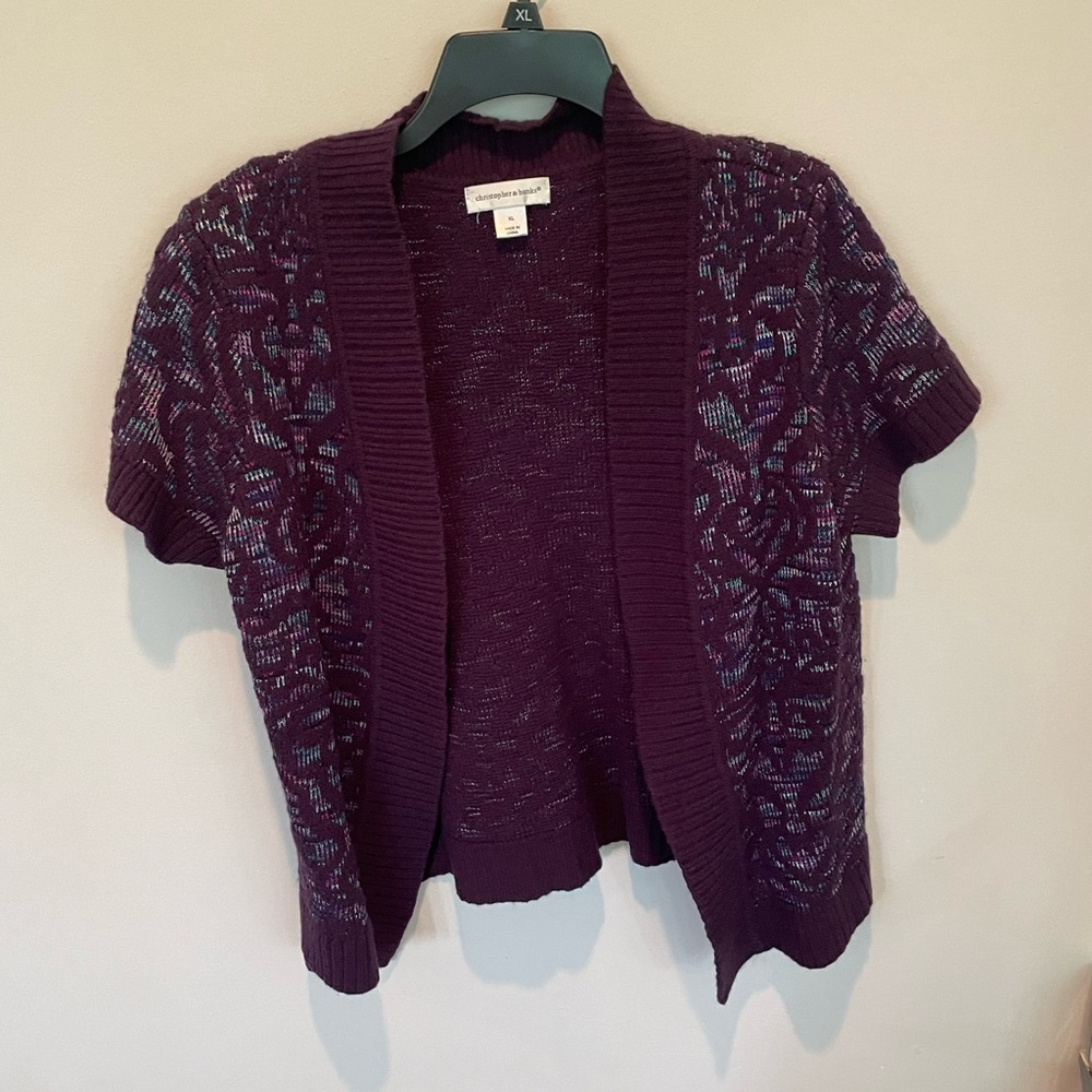 Women's Purple Short Sleeve Sweater